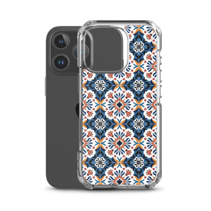 iPhone Case Classic Encaustic Tile Orange & Blue