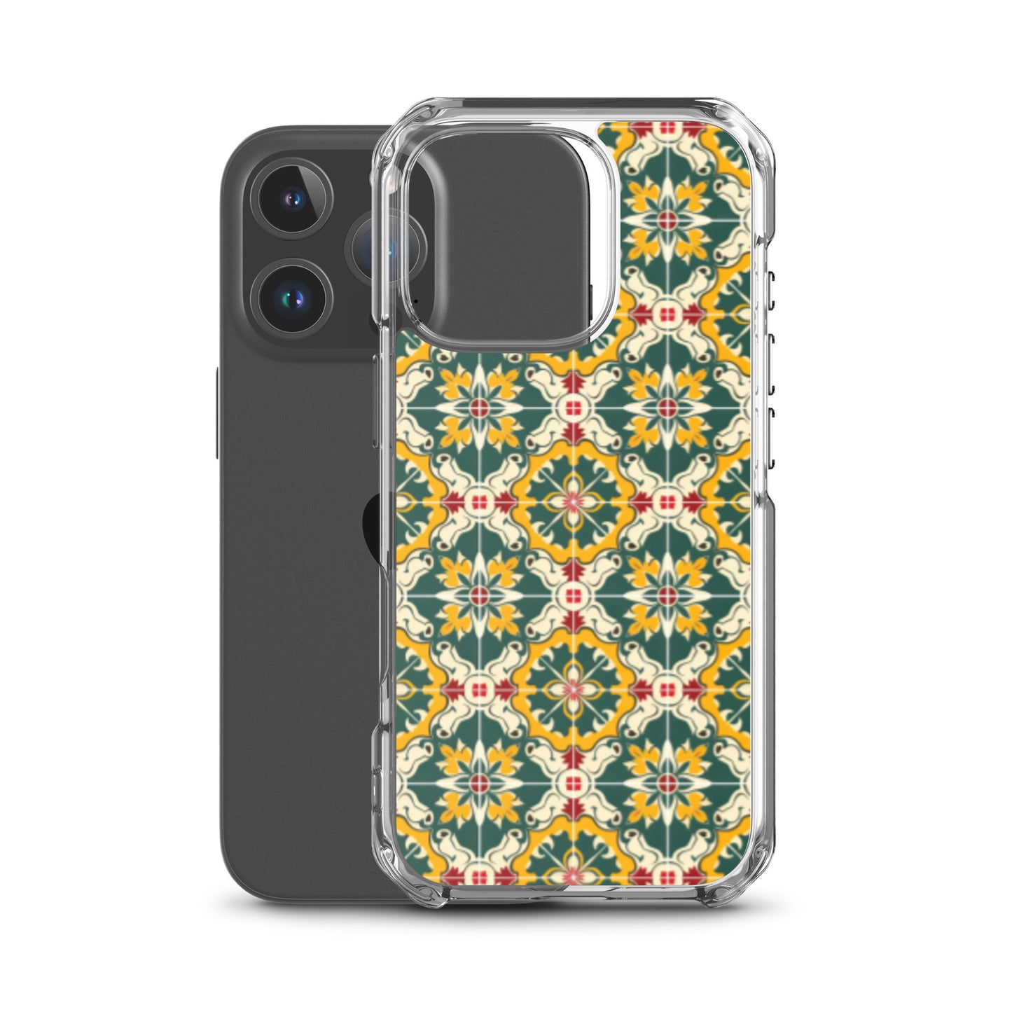 iPhone Case Green Colorful Traditional Maltese Cement Tile Pattern
