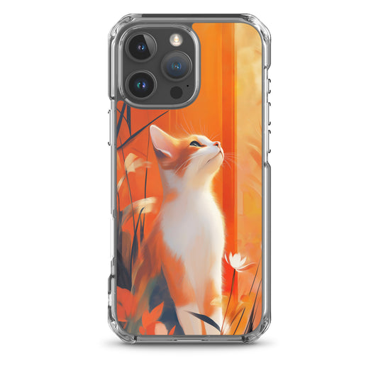 Orange White Calico Cat Illustration iPhone Case
