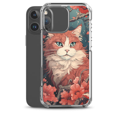 Ukiyo-e Style Orange/White Cat iPhone Case