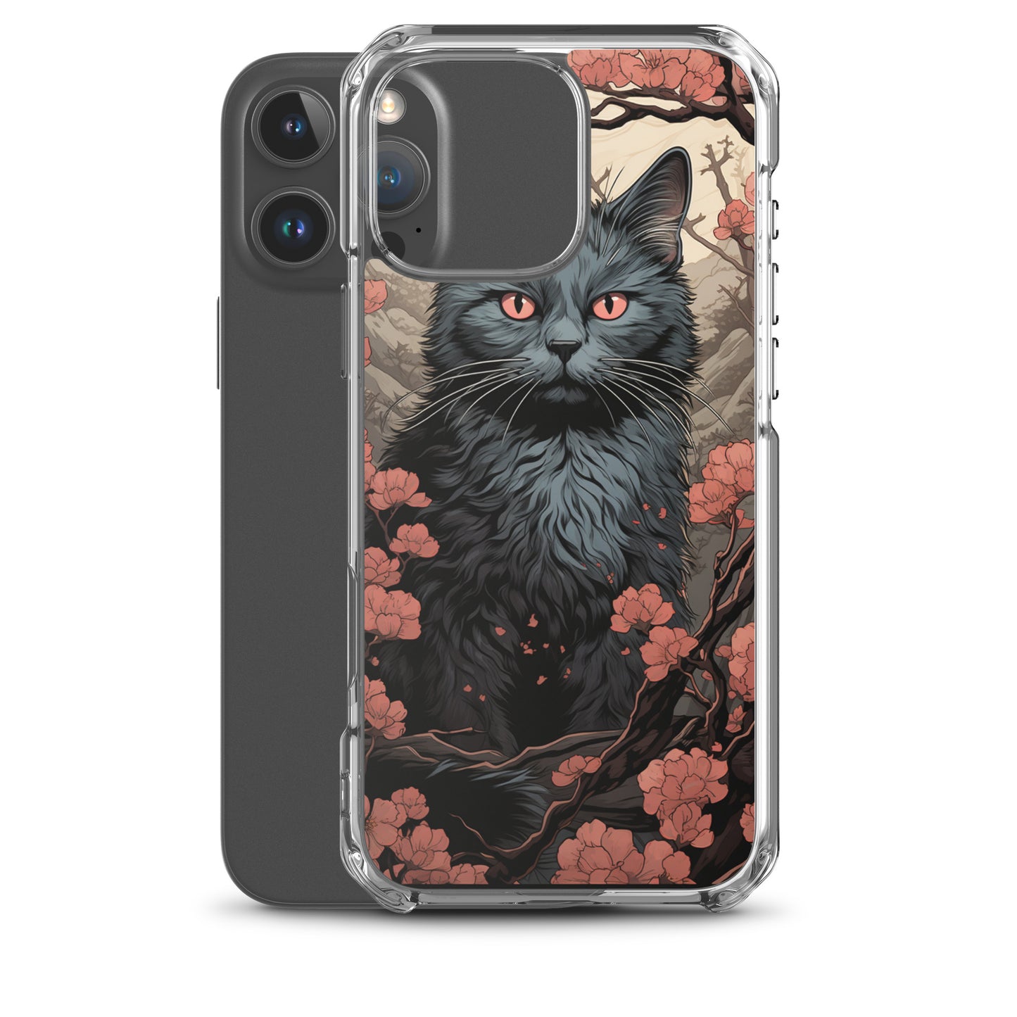 Ukiyo-e Style Gray Cat iPhone Case
