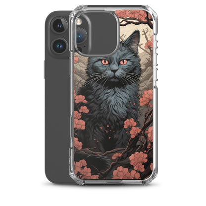 Ukiyo-e Style Gray Cat iPhone Case