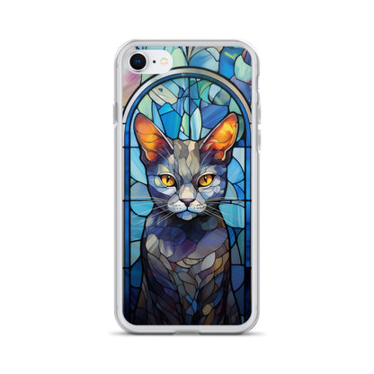 Stained Glass Cat Design 2 iPhone Case