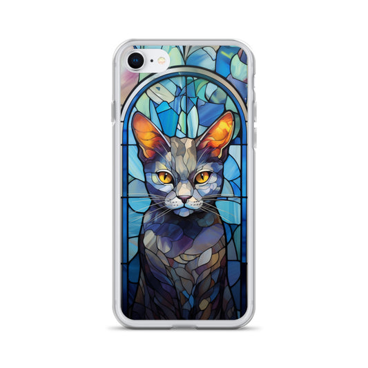 Stained Glass Cat Design 2 iPhone Case