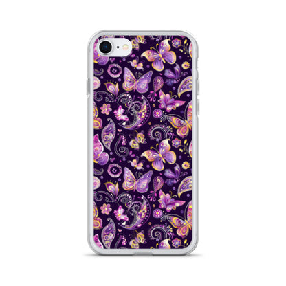 iPhone Case Purple Butterfly Paisley