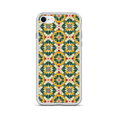 iPhone Case Green Colorful Traditional Maltese Cement Tile Pattern