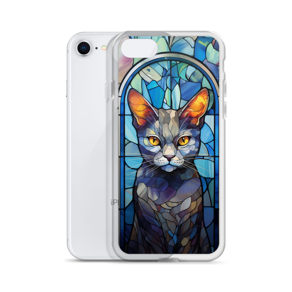 Stained Glass Cat #2 iPhone Case