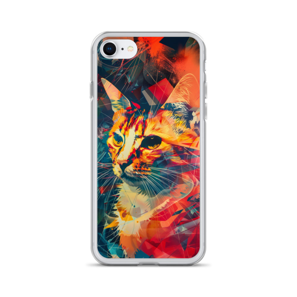 Pop Art Cat in Rosenquist Style iPhone Case