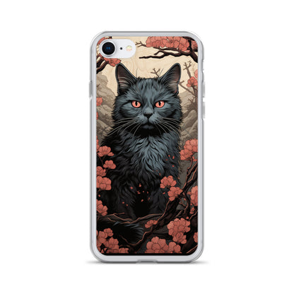Ukiyo-e Style Gray Cat iPhone Case