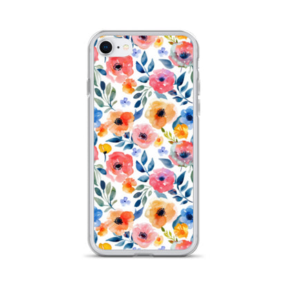 iPhone Case Colorful Watercolor Floral Pattern