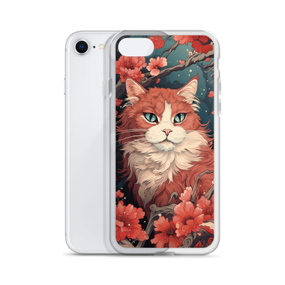 Ukiyo-e Style Orange/White Cat iPhone Case