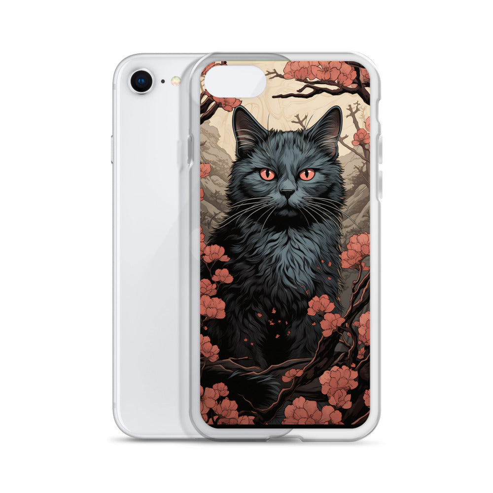 Ukiyo-e Style Gray Cat iPhone Case