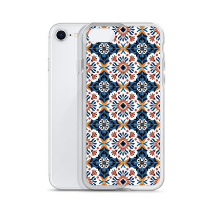 iPhone Case Classic Encaustic Tile Orange & Blue