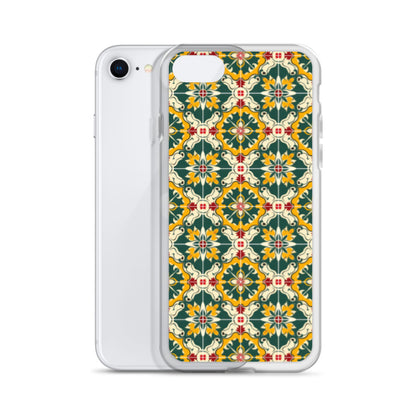 iPhone Case Green Colorful Traditional Maltese Cement Tile Pattern