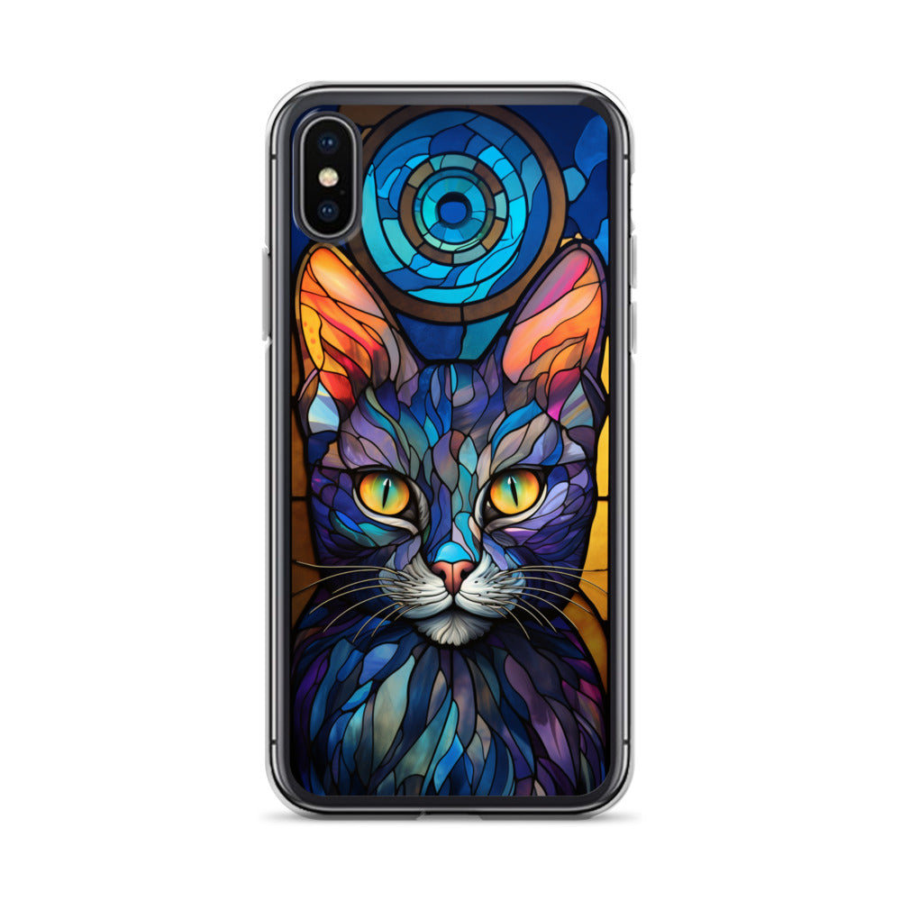 Stained Glass Cat iPhone Case