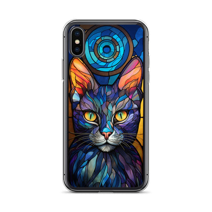 Stained Glass Cat iPhone Case