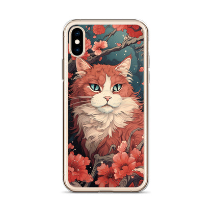 Ukiyo-e Style Orange/White Cat iPhone Case