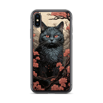 Ukiyo-e Style Gray Cat iPhone Case