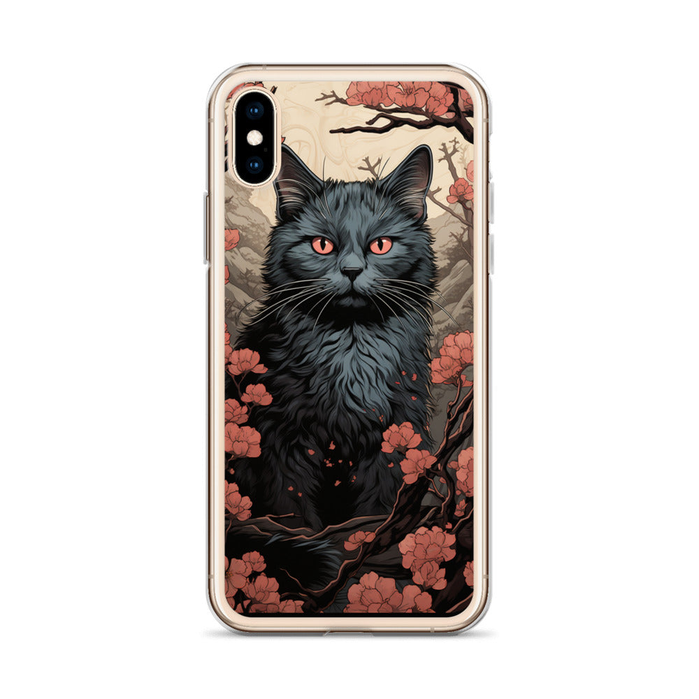 Ukiyo-e Style Gray Cat iPhone Case