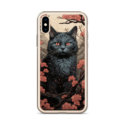 Ukiyo-e Style Gray Cat iPhone Case
