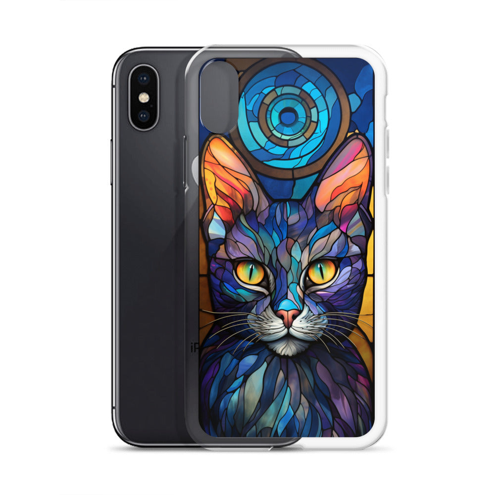 Stained Glass Cat iPhone Case