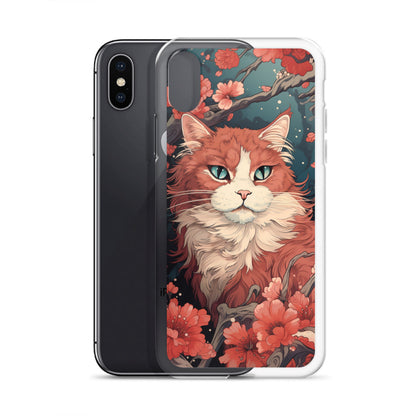 Ukiyo-e Style Orange/White Cat iPhone Case