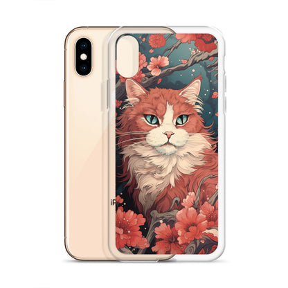 Ukiyo-e Style Orange/White Cat iPhone Case