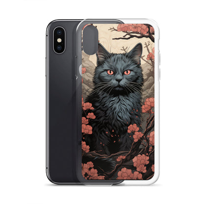 Ukiyo-e Style Gray Cat iPhone Case