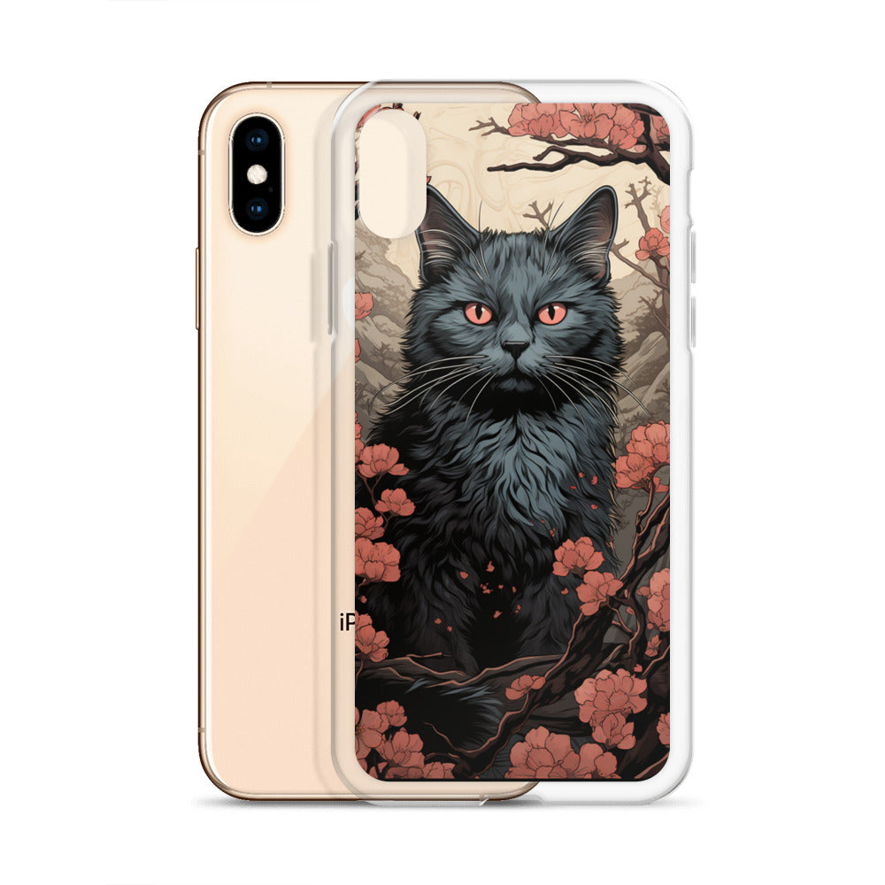 Ukiyo-e Style Gray Cat iPhone Case