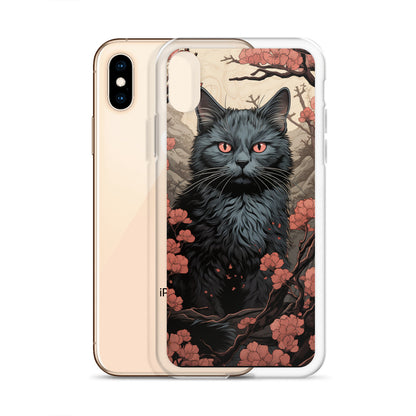 Ukiyo-e Style Gray Cat iPhone Case