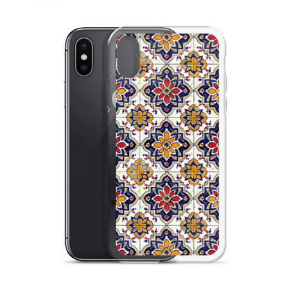iPhone Case Colorful Andalusian Ceramic Tile Blue Orange Red