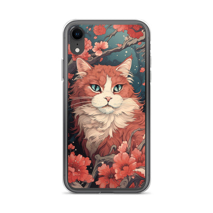 Ukiyo-e Style Orange/White Cat iPhone Case