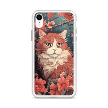Ukiyo-e Style Orange/White Cat iPhone Case