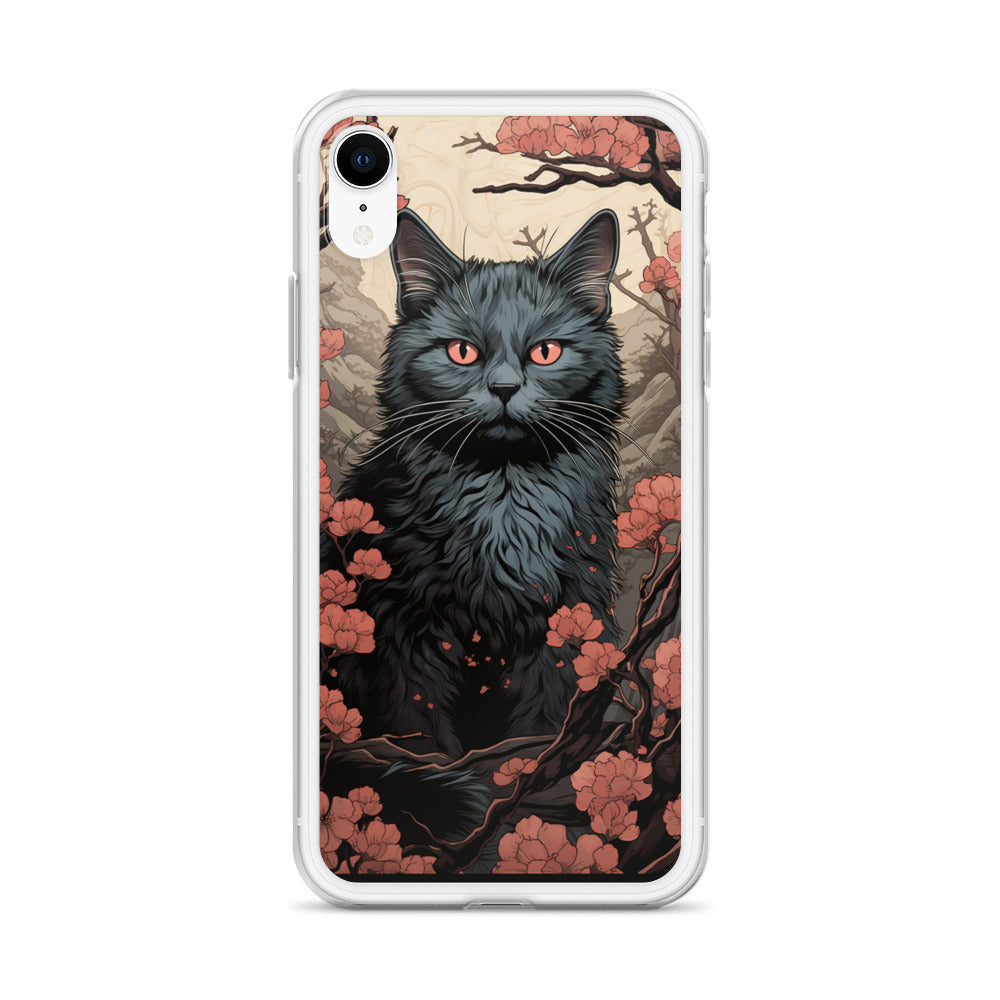 Ukiyo-e Style Gray Cat iPhone Case