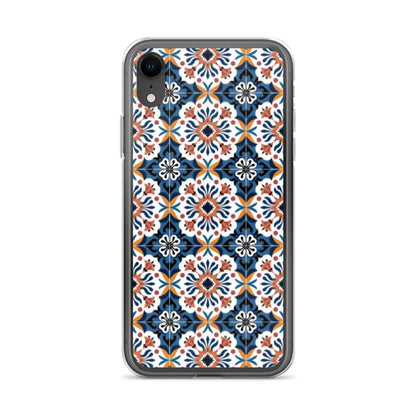 iPhone Case Classic Encaustic Tile Orange & Blue