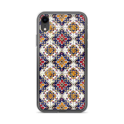 iPhone Case Colorful Andalusian Ceramic Tile Blue Orange Red