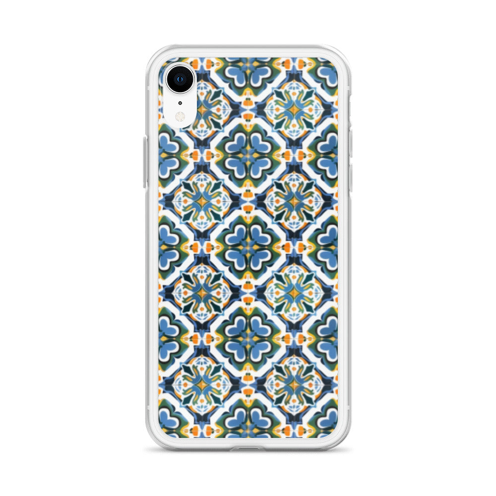 iPhone Case Colorful Andalusian Ceramic Tile Green Blue Orange