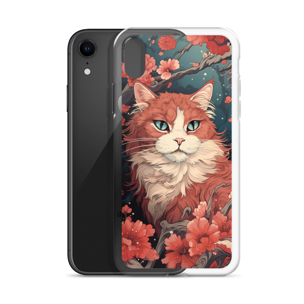 Ukiyo-e Style Orange/White Cat iPhone Case