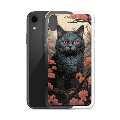 Ukiyo-e Style Gray Cat iPhone Case
