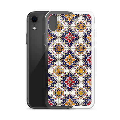 iPhone Case Colorful Andalusian Ceramic Tile Blue Orange Red