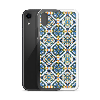 iPhone Case Colorful Andalusian Ceramic Tile Green Blue Orange