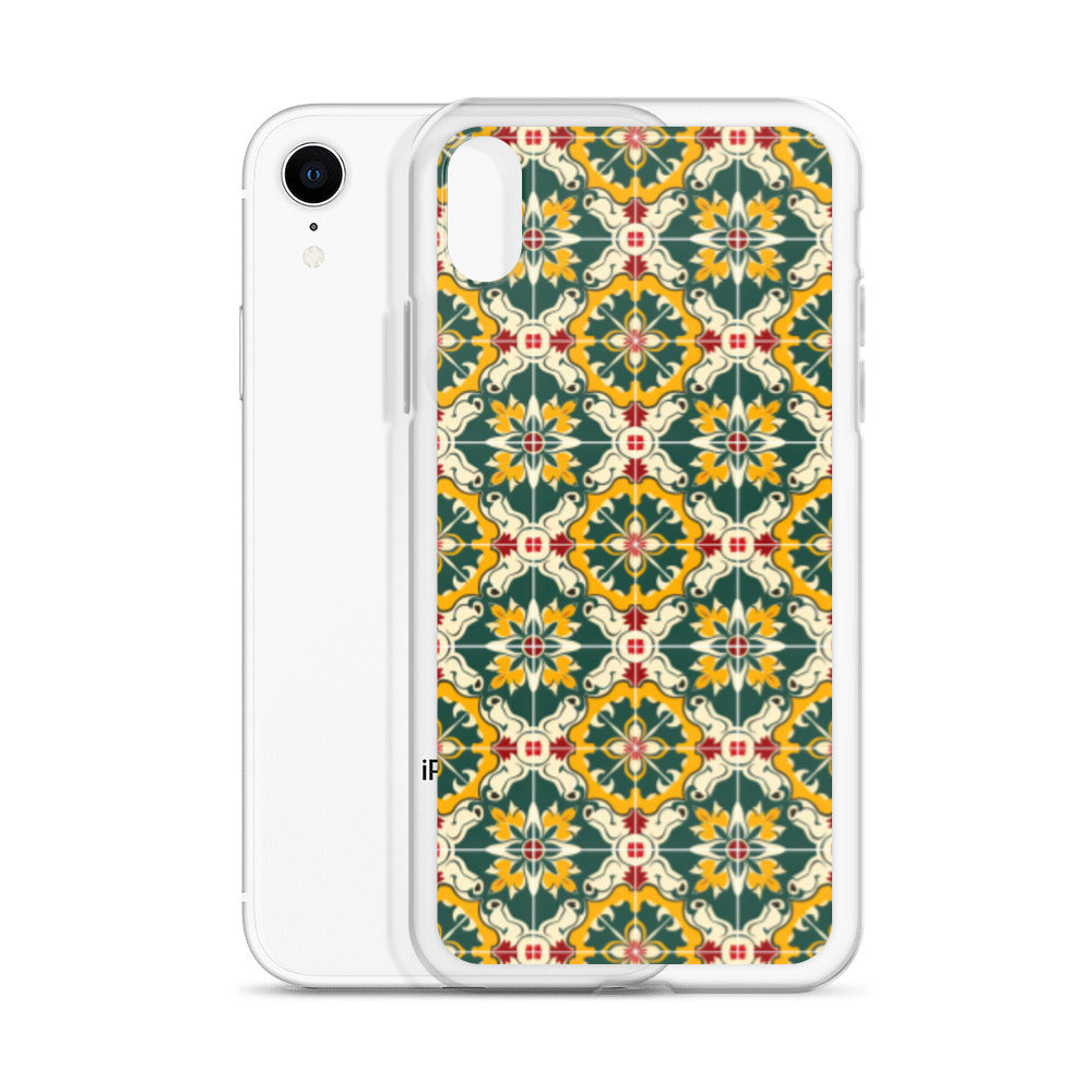 iPhone Case Green Colorful Traditional Maltese Cement Tile Pattern